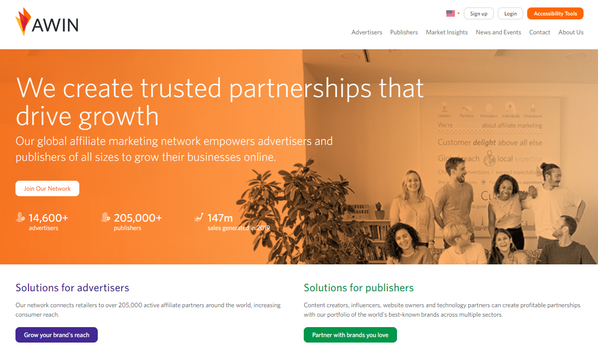 Awin Homepage