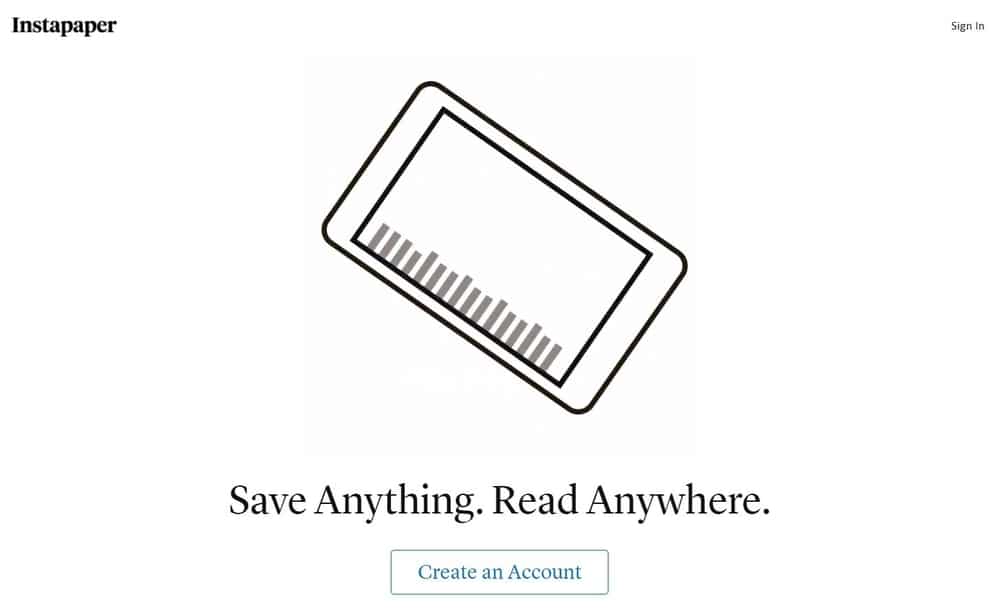 InstaPaper Homepage