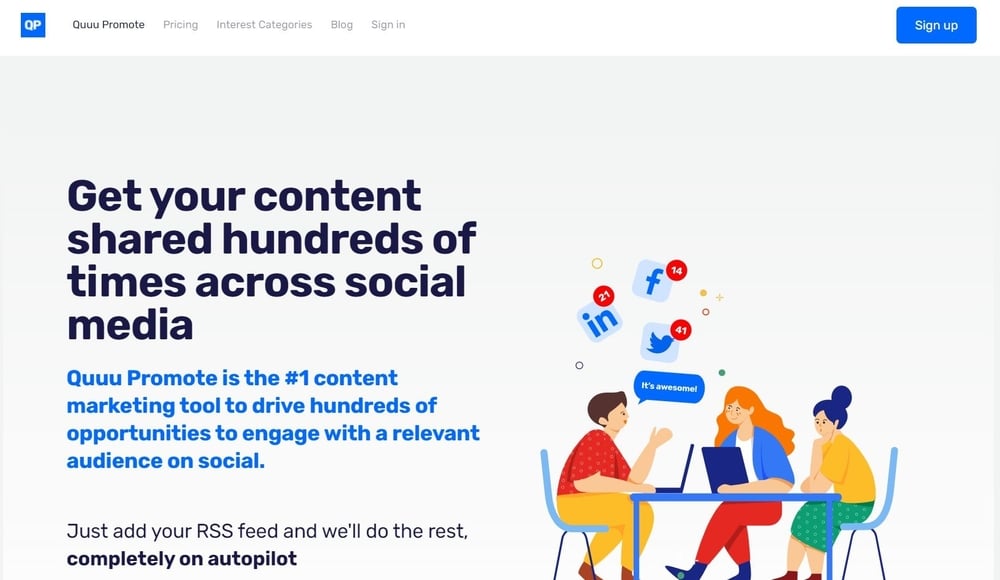 Quuu Promote Homepage