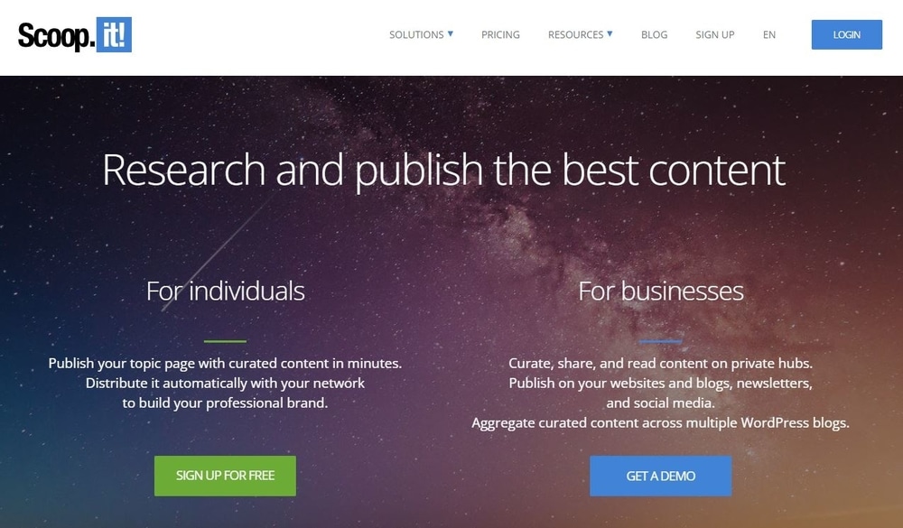 Scoop It Homepage