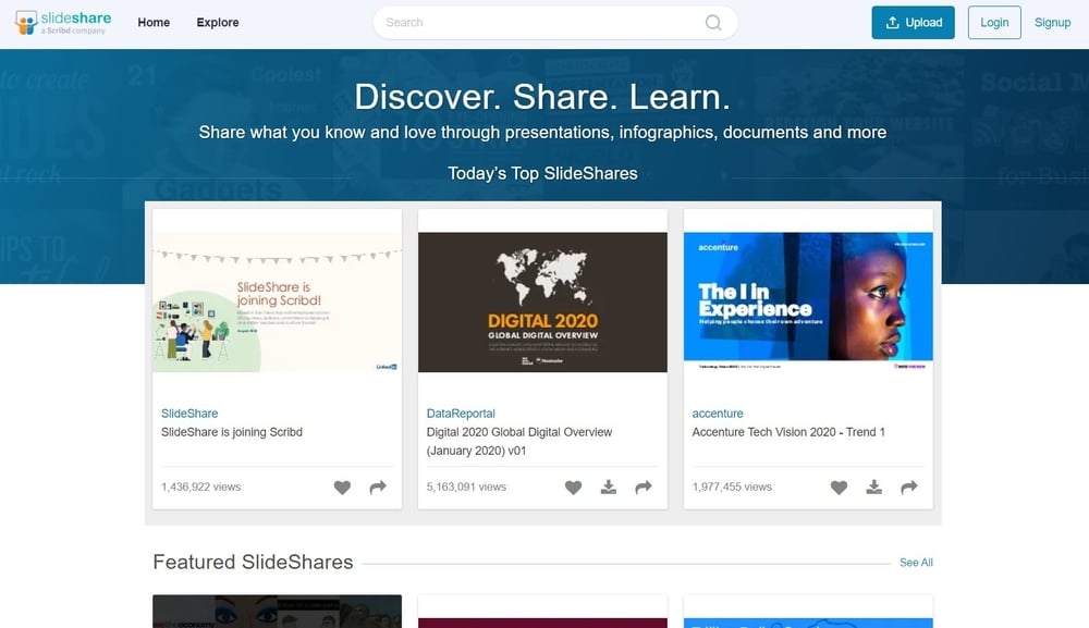 SlideShare Homepage