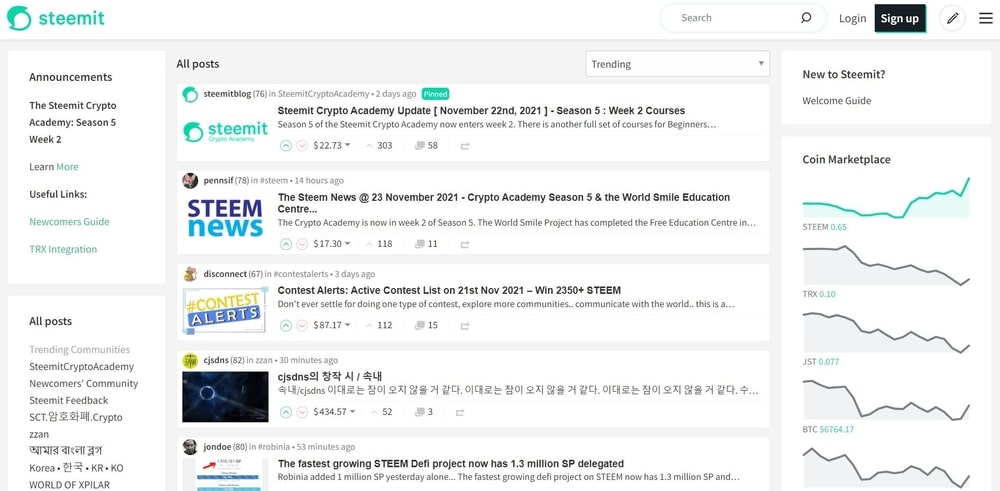 Steemit Homepage