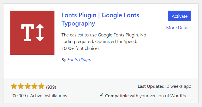 Google Fonts Typography Plugin