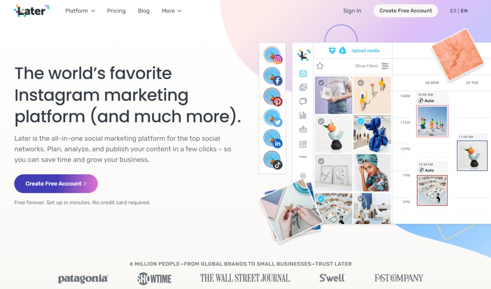 Later social media scheduler
