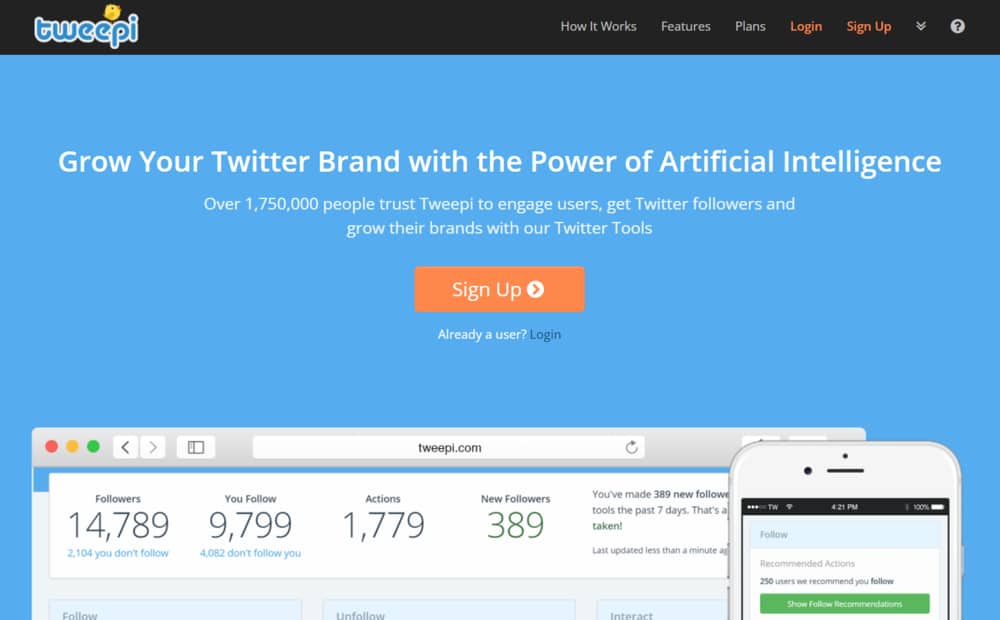 Tweepi Homepage