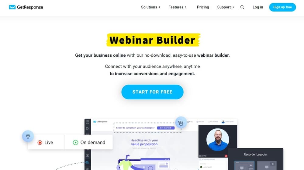 GetResponse Webinar Homepage