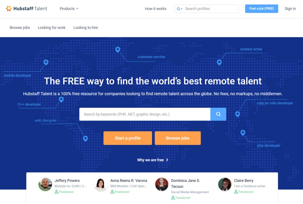 Hubstaff Talent Home