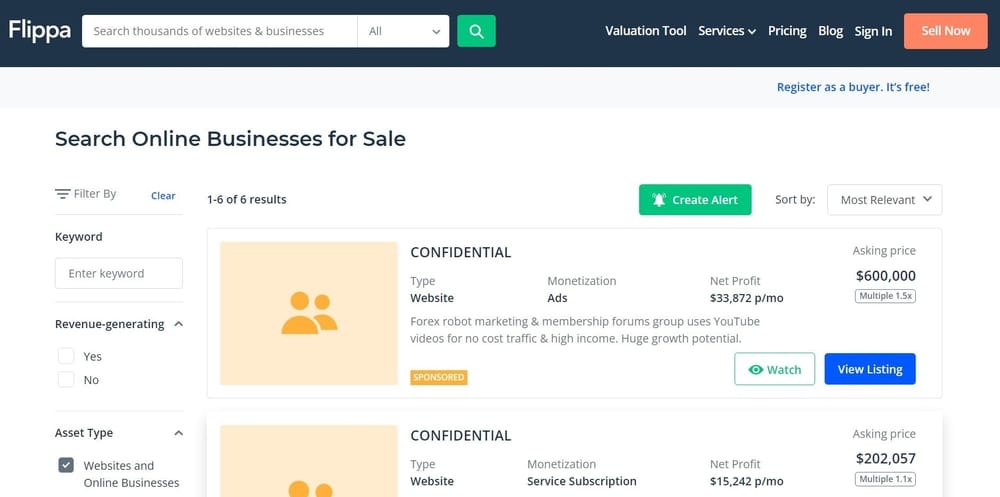 Flippa Marketplace