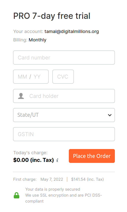 SEMrush trial