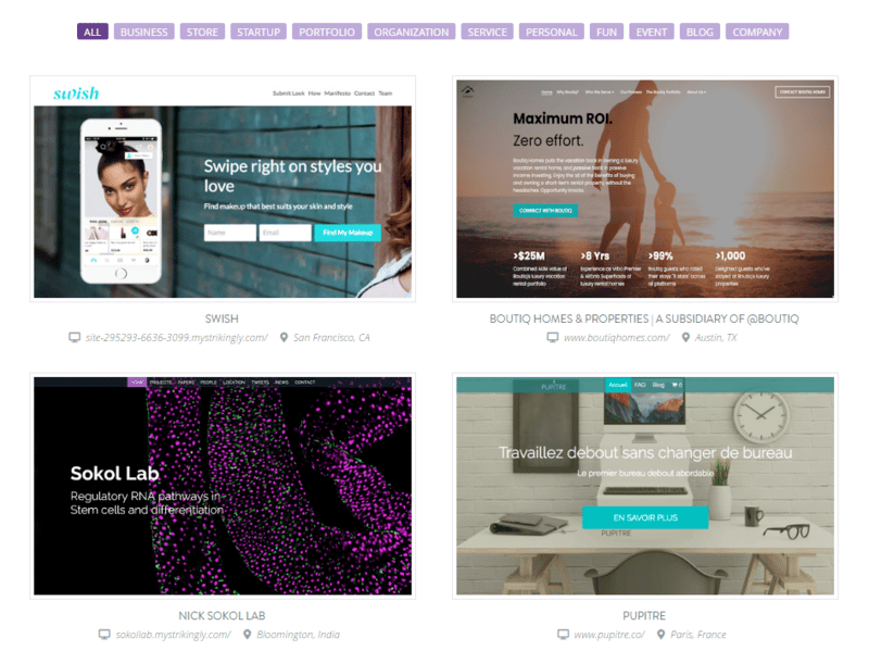 Website Templates by Strikingly