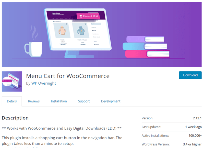 Menu Cart for WooCommerce