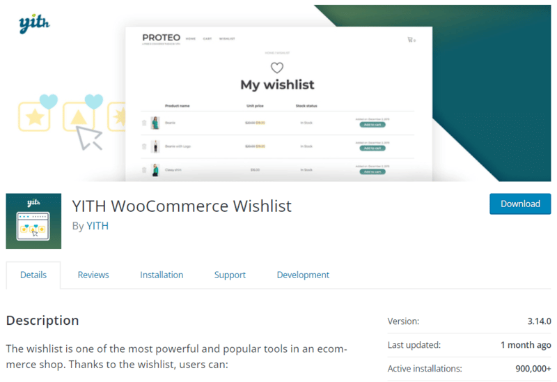 YITH WooCommerce Wishlist