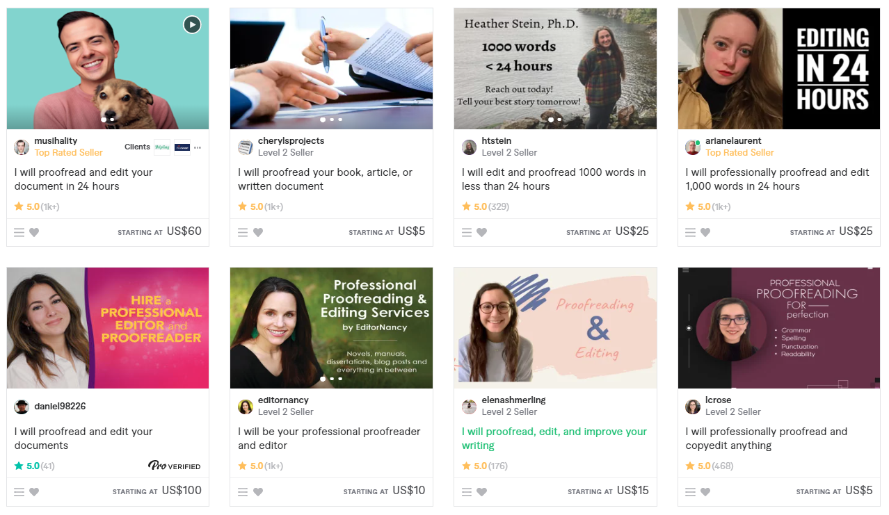 Fiverr Proofreading Jobs