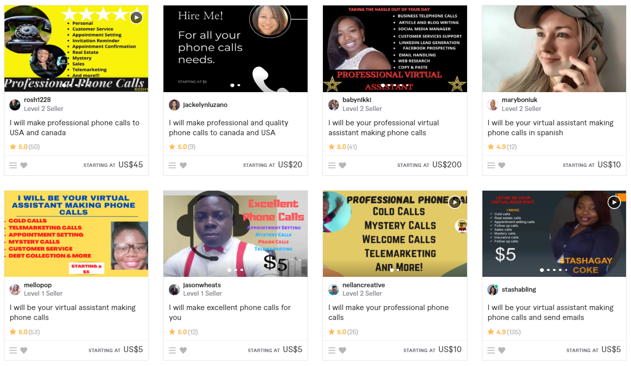 Make Phone Calls Job on Fiverr