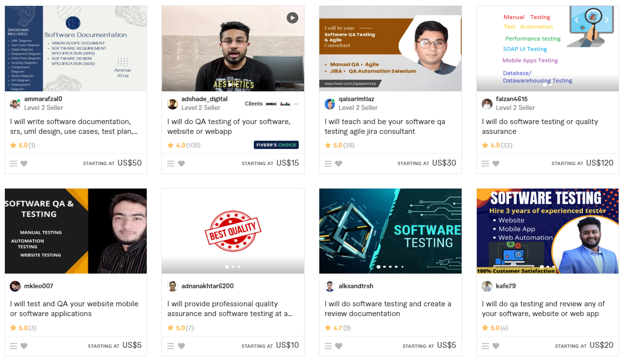 Software Testing Services on Fiverr