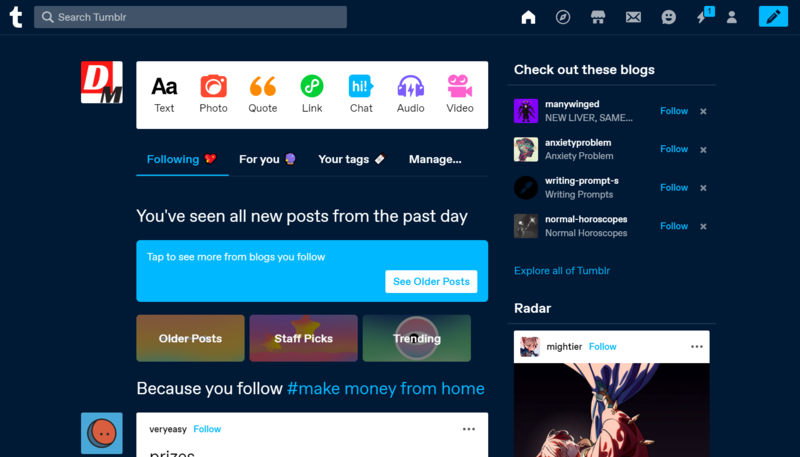 Tumblr Landing Page