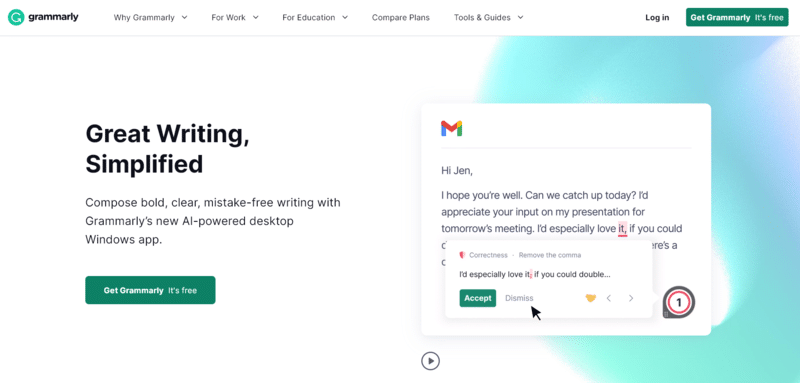 Grammarly Landing Page