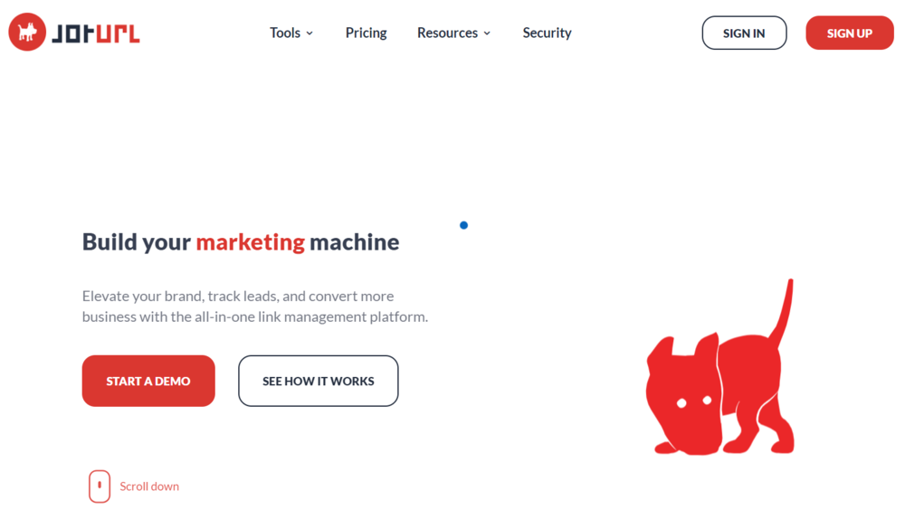 JotURL Landing Page