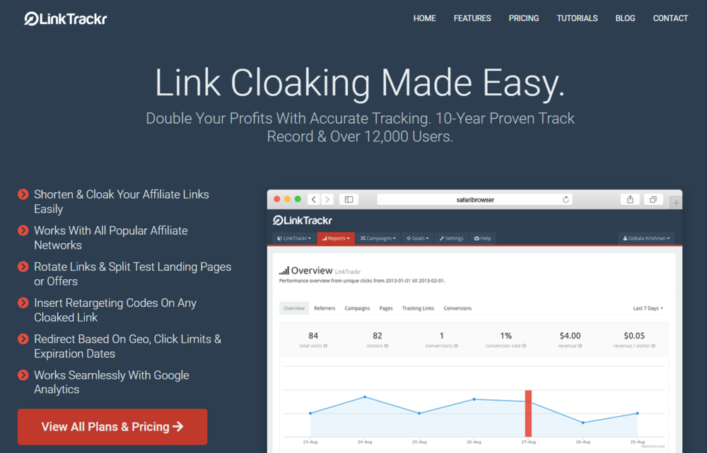 LinkTrackr Homepage