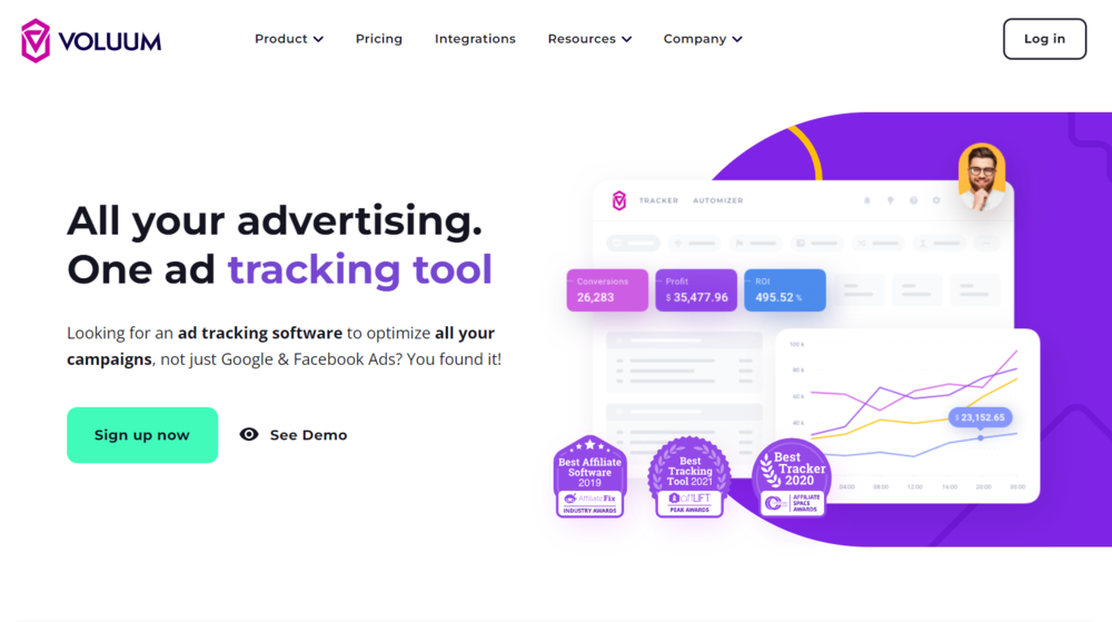 Voluum Tracking Homepage