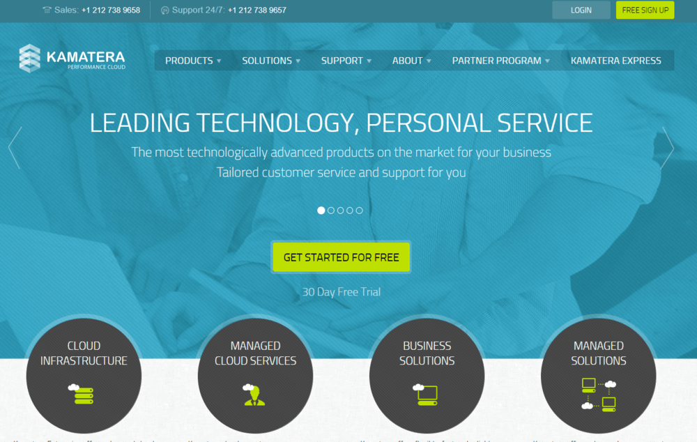 Kamatera Landing Page