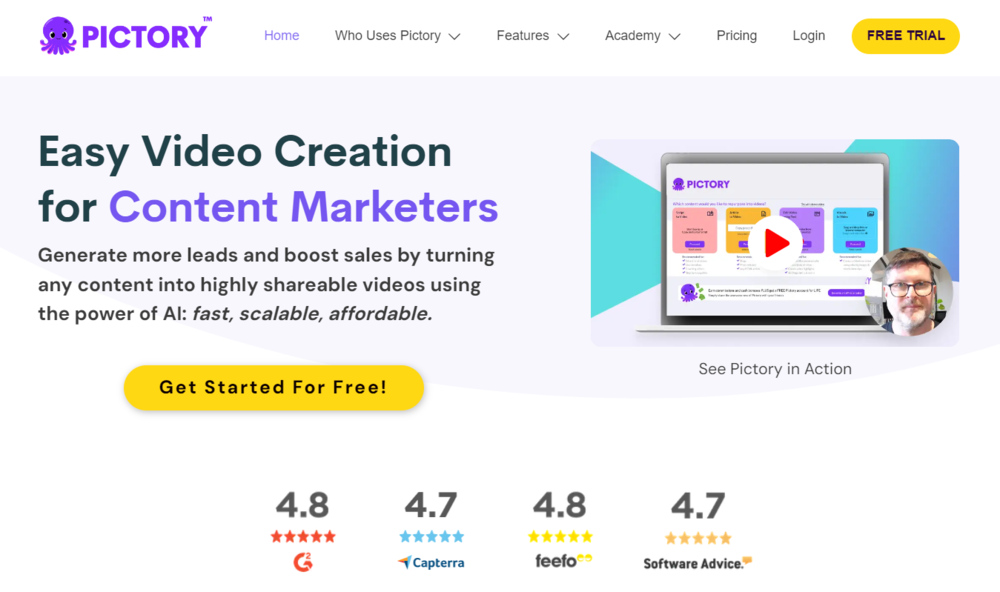 Pictory Homepage