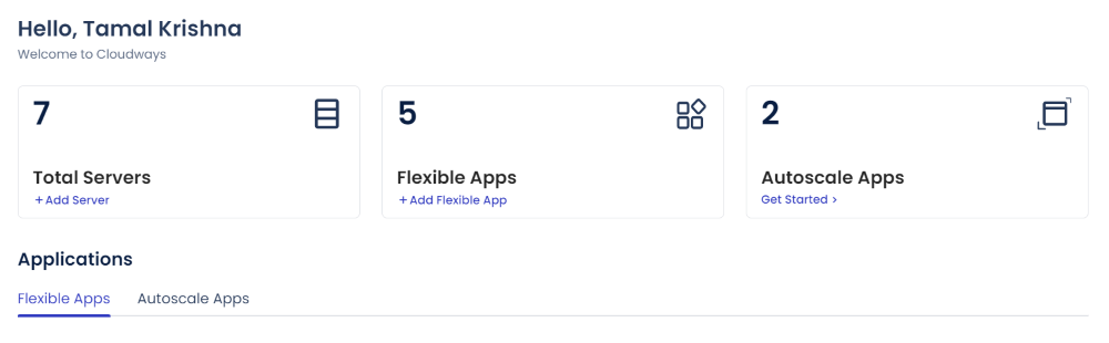 Cloudways Dashboard Image