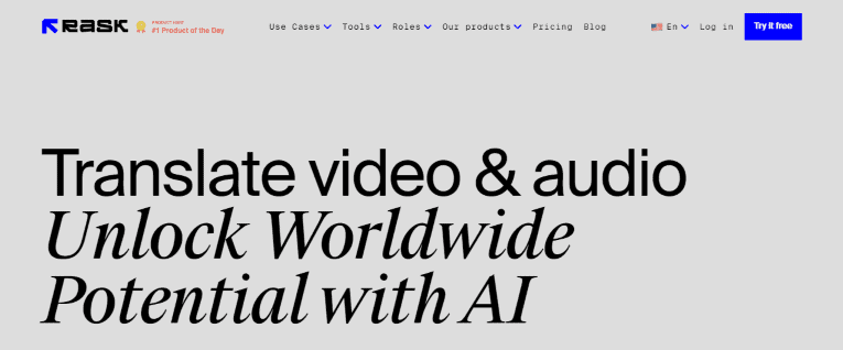 rask ai landing page