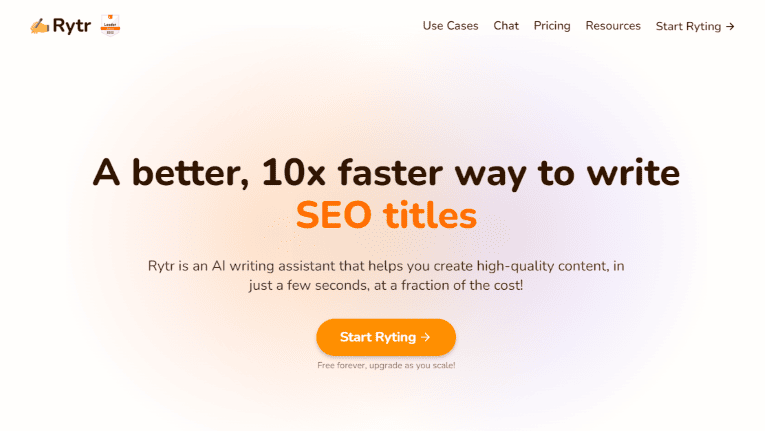rytr homepage