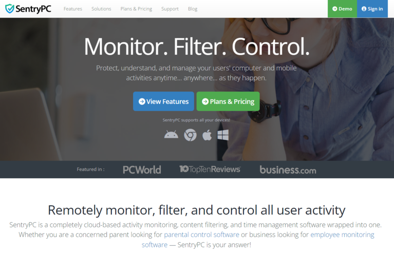 SentryPC Homepage