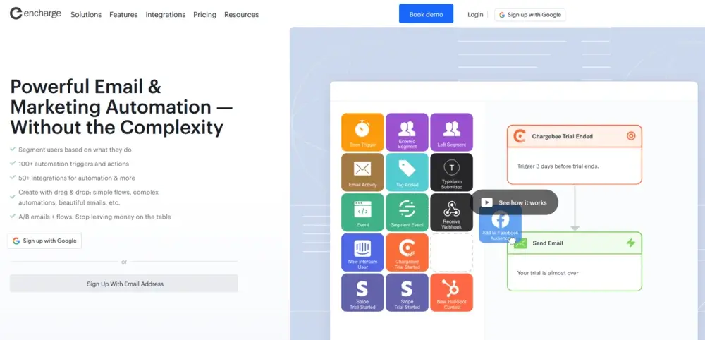 Encharge landing page
